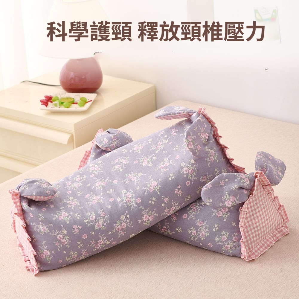 全棉雙層紗荞麥殼枕頭田園風純棉荞麥皮護頸椎花草枕芯兔兔枕