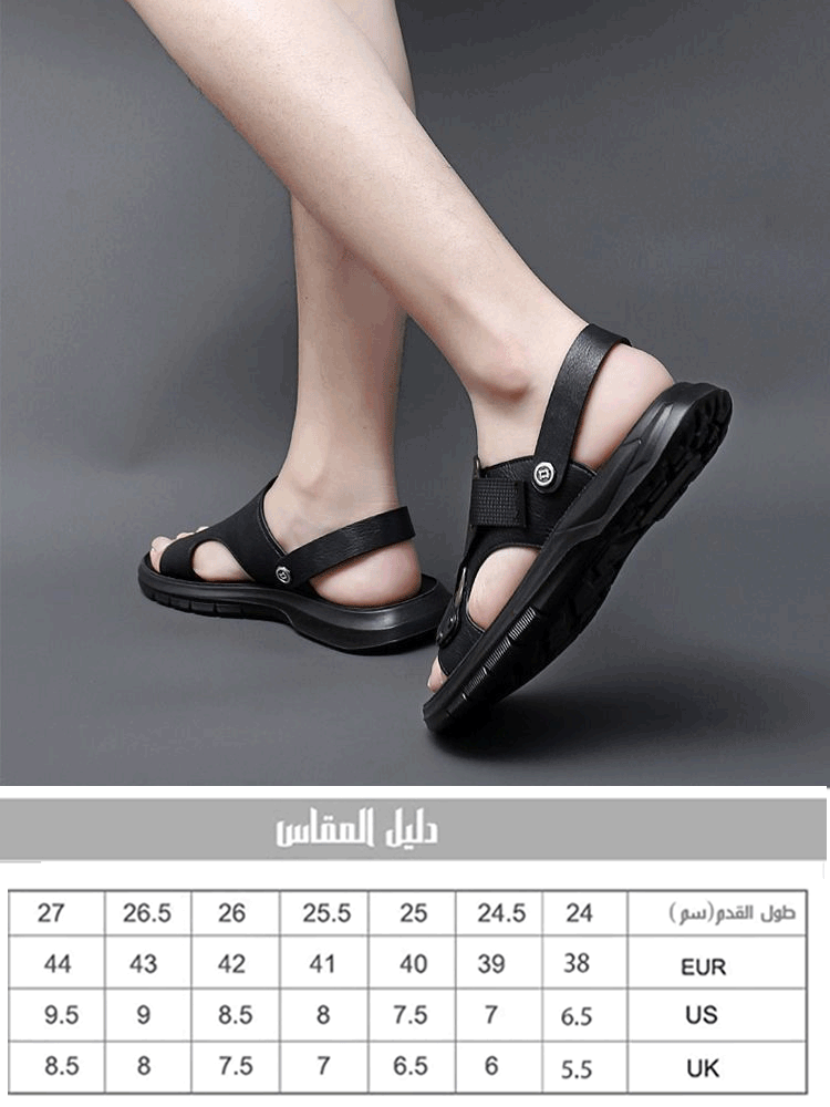 صندل جلدي جديد مع طريقتي الارتداء، مناسب للارتداء أثناء قيادة السيارة