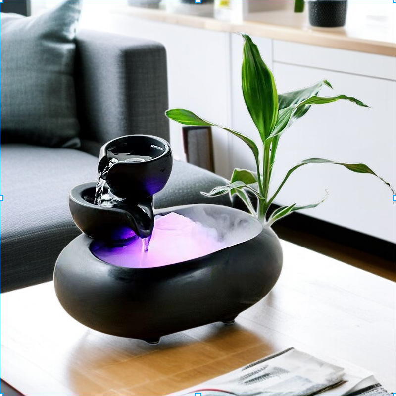 セラミック水循環水幸運オフィスデスクトップ装飾コーヒーテーブル噴水水景小さな装飾品オープニング