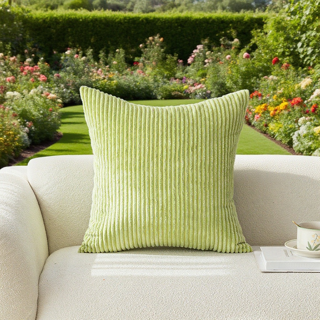 輕奢風居家純色條紋抱枕枕套