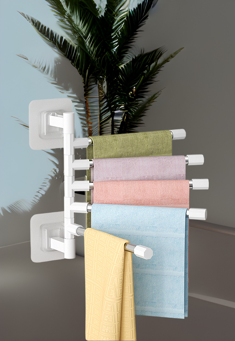 パンチフリー壁掛け回転タオルラックの全体画像