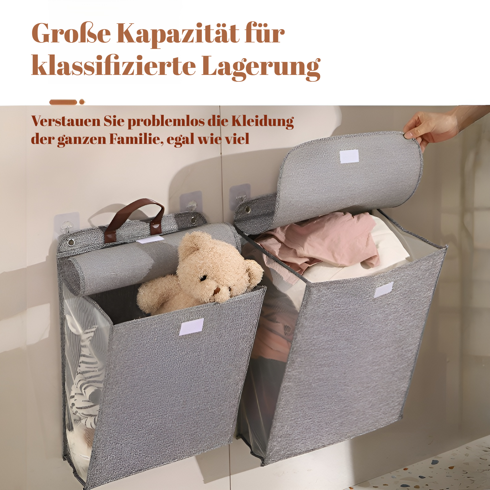 Haushaltskorb für schmutzige Kleidung mit großem Fassungsvermögen, Aufbewahrungskorb für Kleidung, S