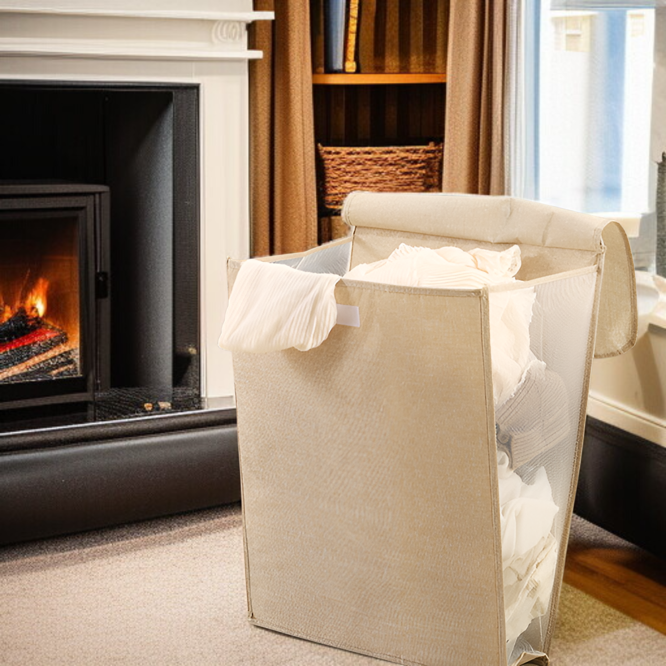 Haushaltskorb für schmutzige Kleidung mit großem Fassungsvermögen, Aufbewahrungskorb für Kleidung, S