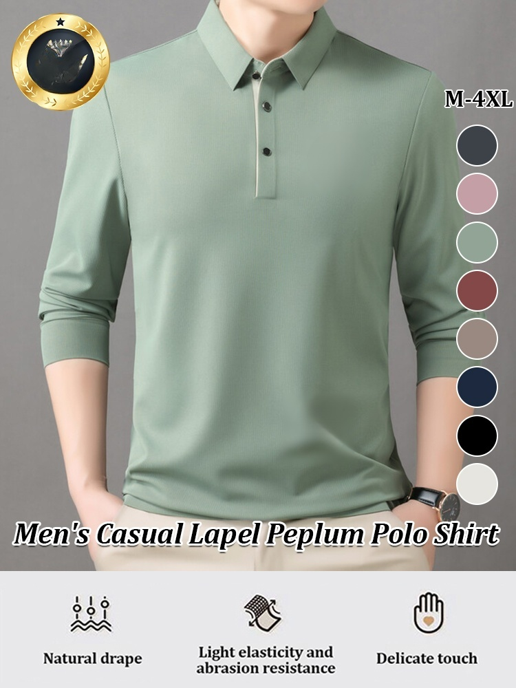 Men's Casual Versatile Polo Shirt with Turn-Down Collar