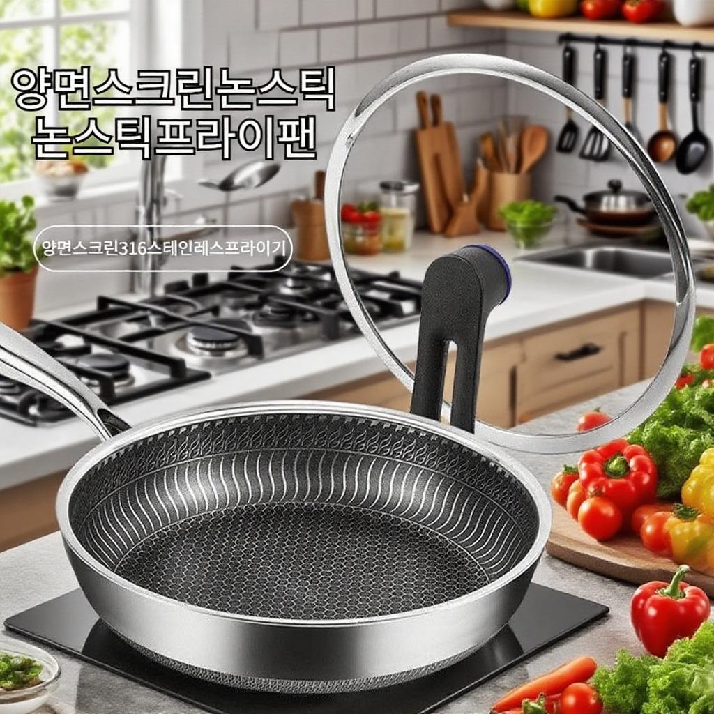 스테인리스 양면 벌집 무점착 프라이팬