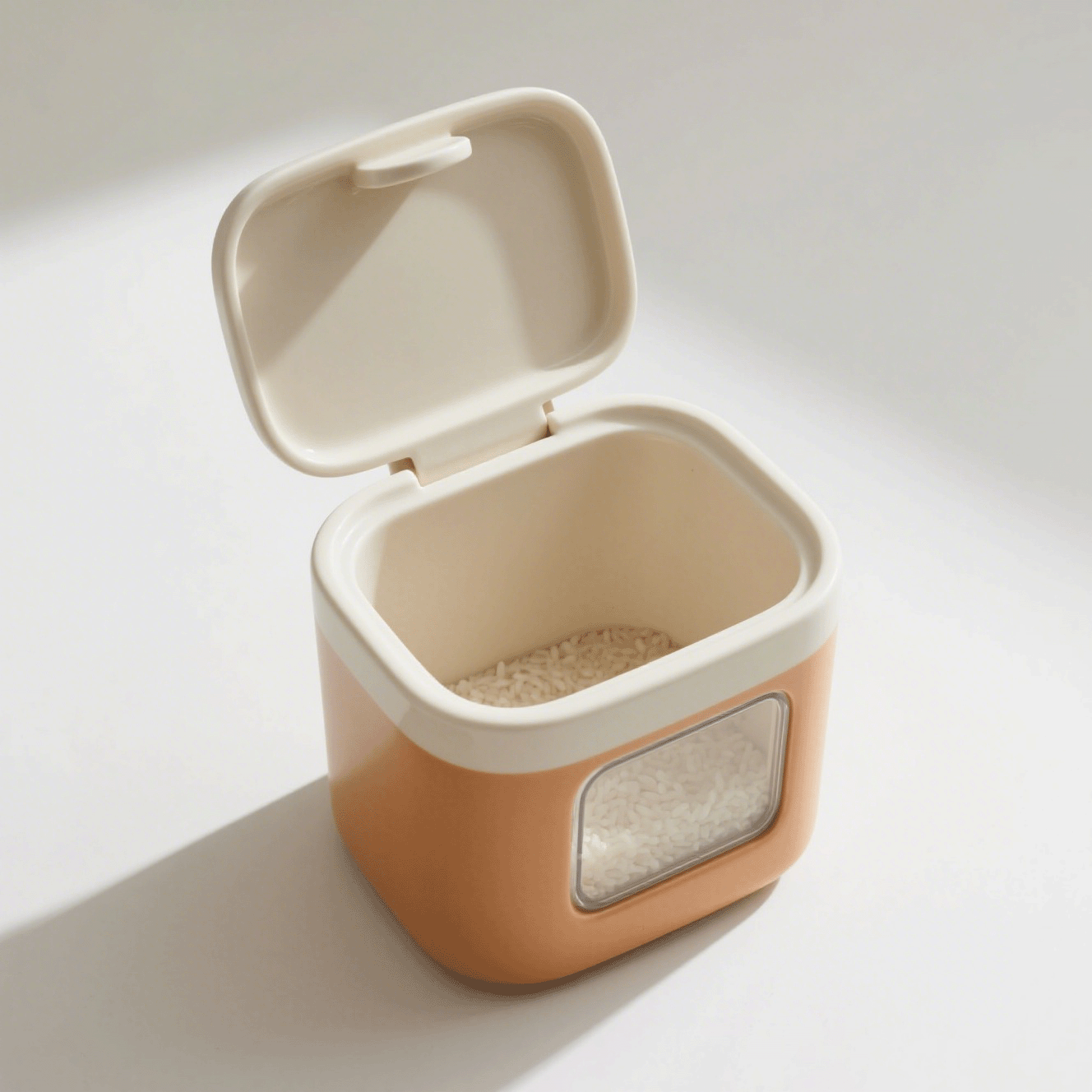 Detalle del cierre hermético del contenedor para arroz