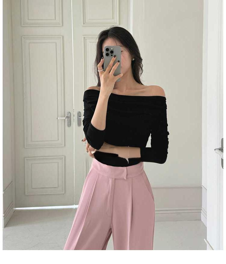 허리 강조 섹시 긴팔 티셔츠 상세 이미지