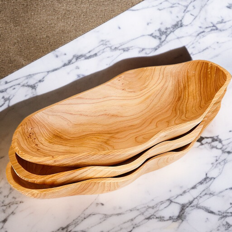 나무로 만든 불규칙 과일 쟁반