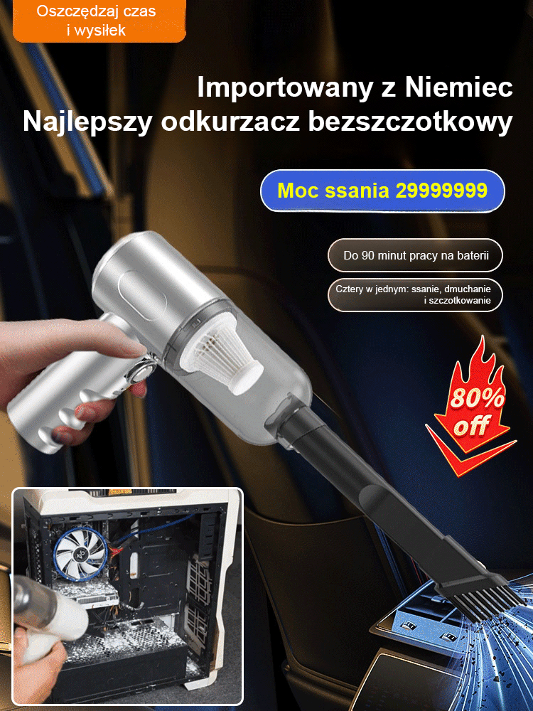 Przenośny wielofunkcyjny odkurzacz o dużej sile ssania