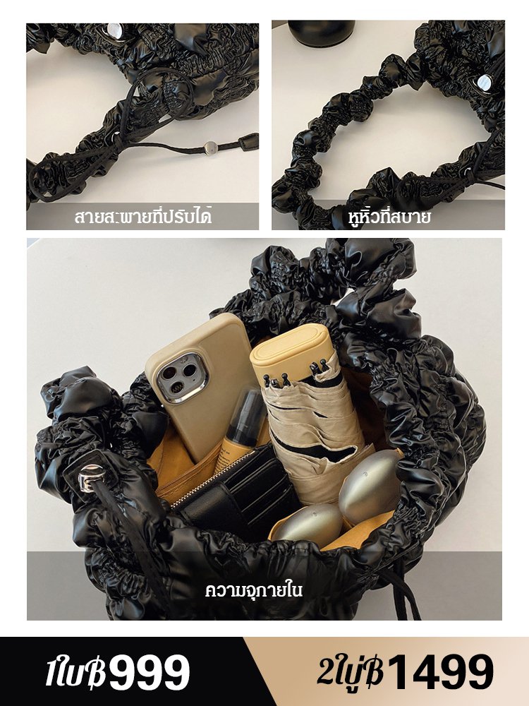 【สินค้ารุ่นใหม่ในร้านขาย】กระเป๋าทรงเมฆแบบจีบ
