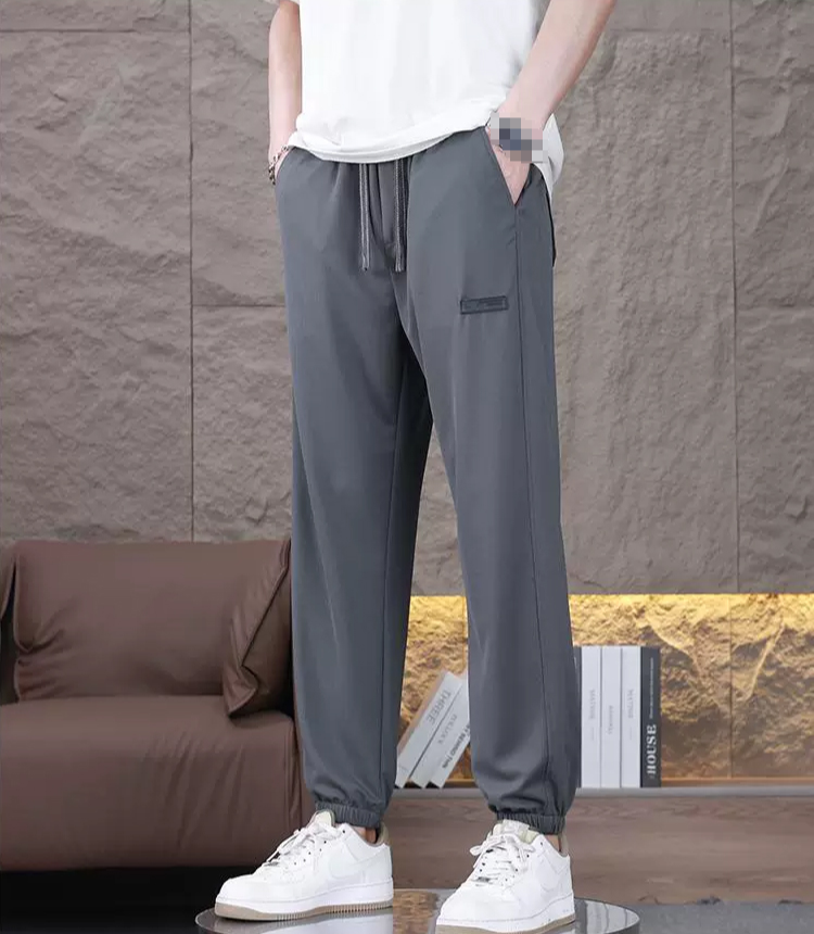 남성 속건 아이스 고탄력 캐주얼 바지