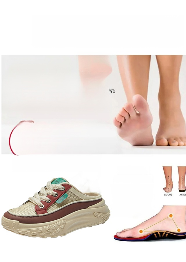 캐주얼 통기성 운동 슬리퍼식 키높이 통굽 신발 