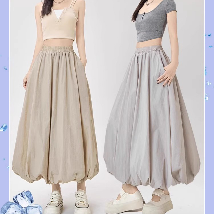 着痩せA字シルエットのロングバルーンスカート