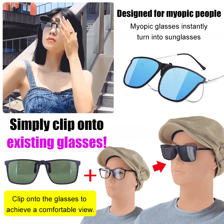Ultra-light polarized sunglasses clip-on for men and women
