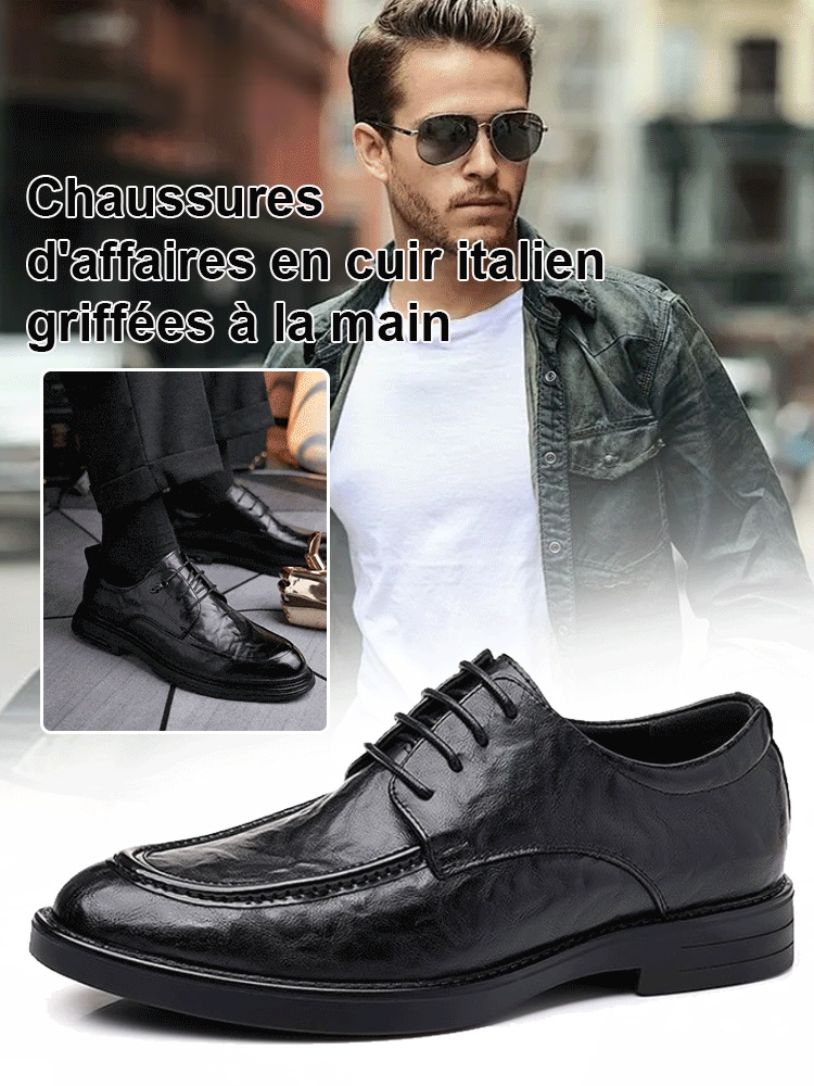 Chaussures d'affaires en cuir, montées à la main