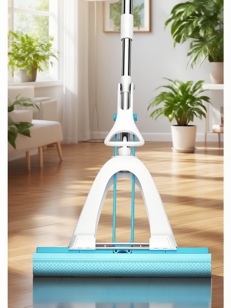 Mop s extra velkou savou hlavou z mikrovláken rybí šupiny