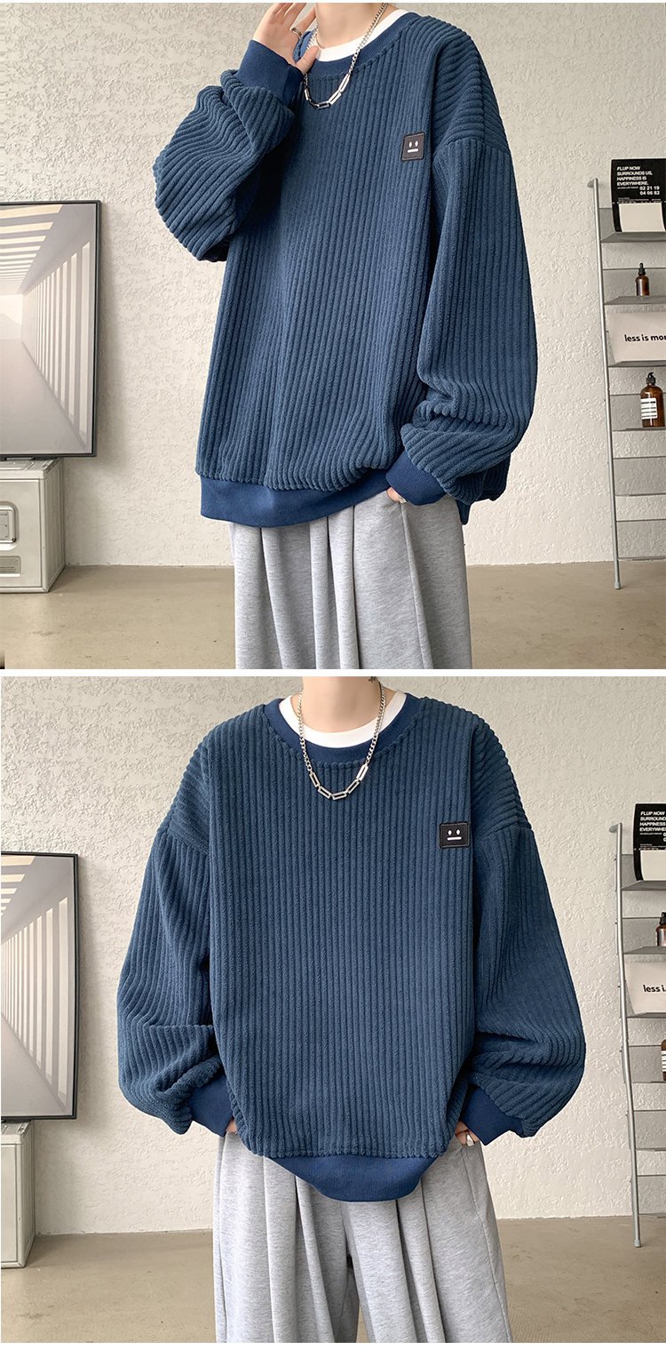 新作メンズカジュアルスウェットシャツ正面画像