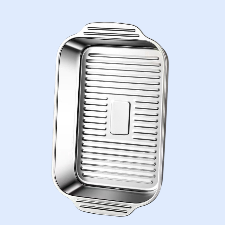 Stainless steel deep grilled fish pan