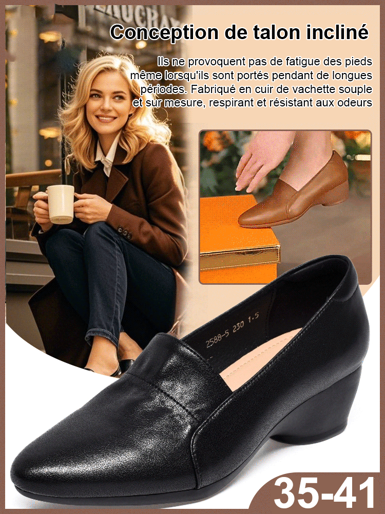 Chaussures orthopédiques en cuir à semelle souple pour femmes