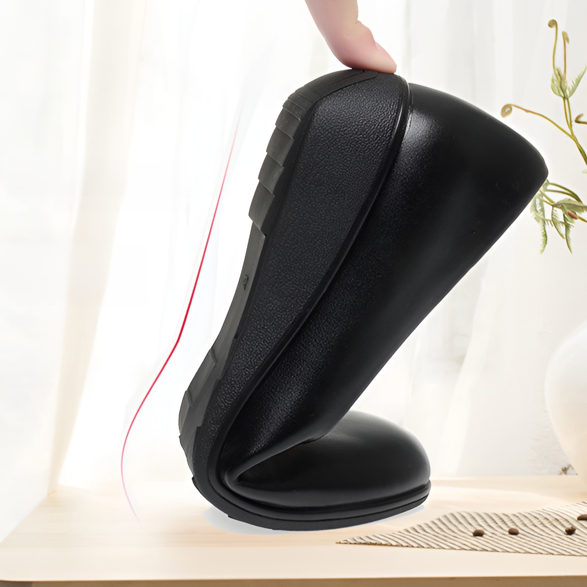 السيدات أحذية جلدية لينة مع مشبك