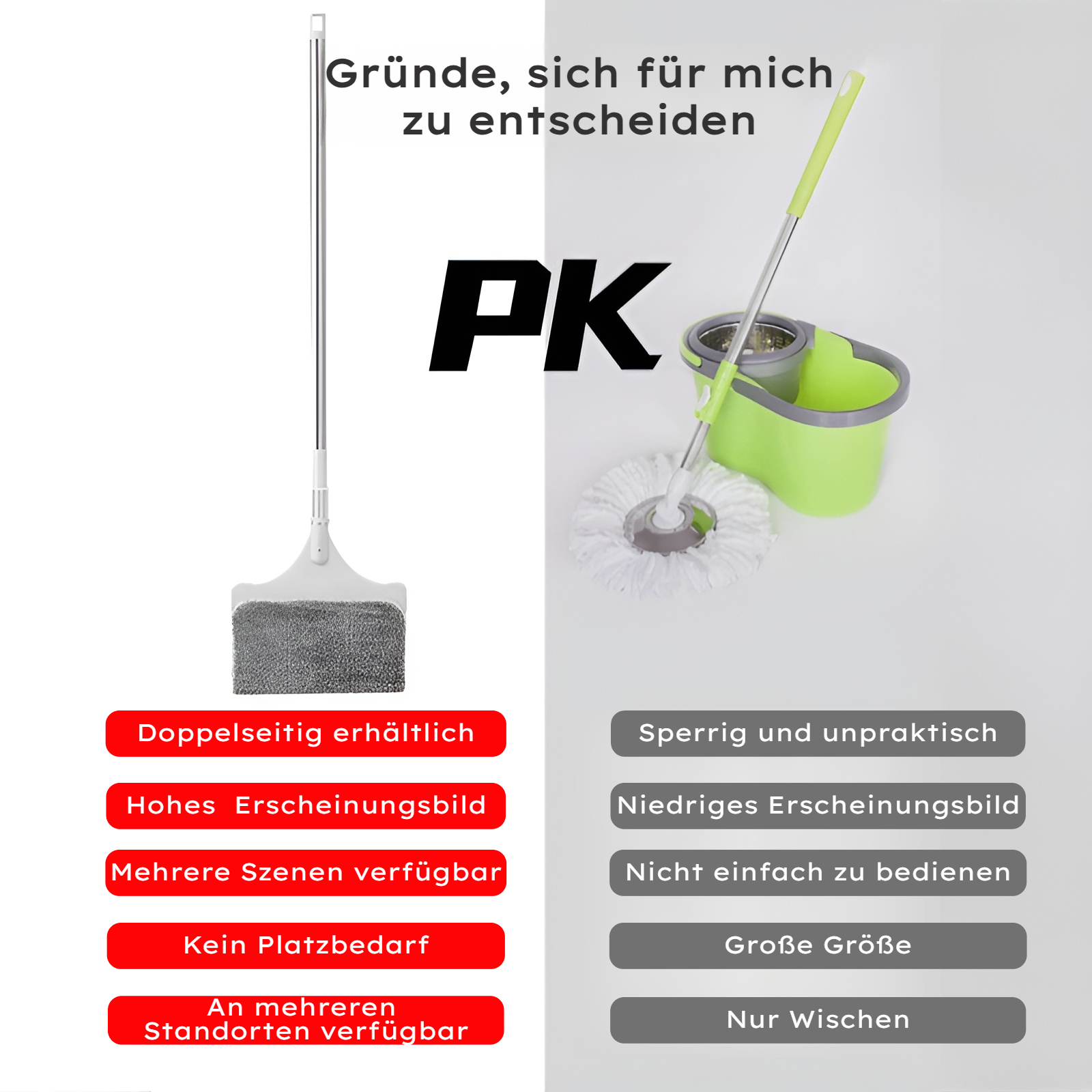 Lazy Mop Teleskop-Zwei-in-Eins-Mopp Haushaltsglasreinigung Fensterreinigungsbürste Deckenmopp Doppel