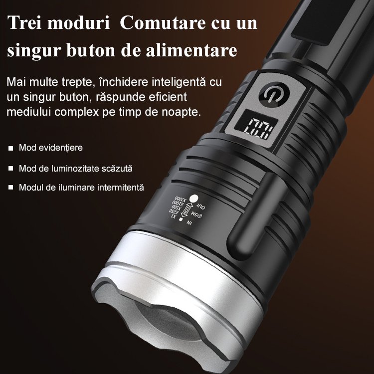 [Tun supraconductor laser] Lanternă cu laser alb cu zoom telescopic