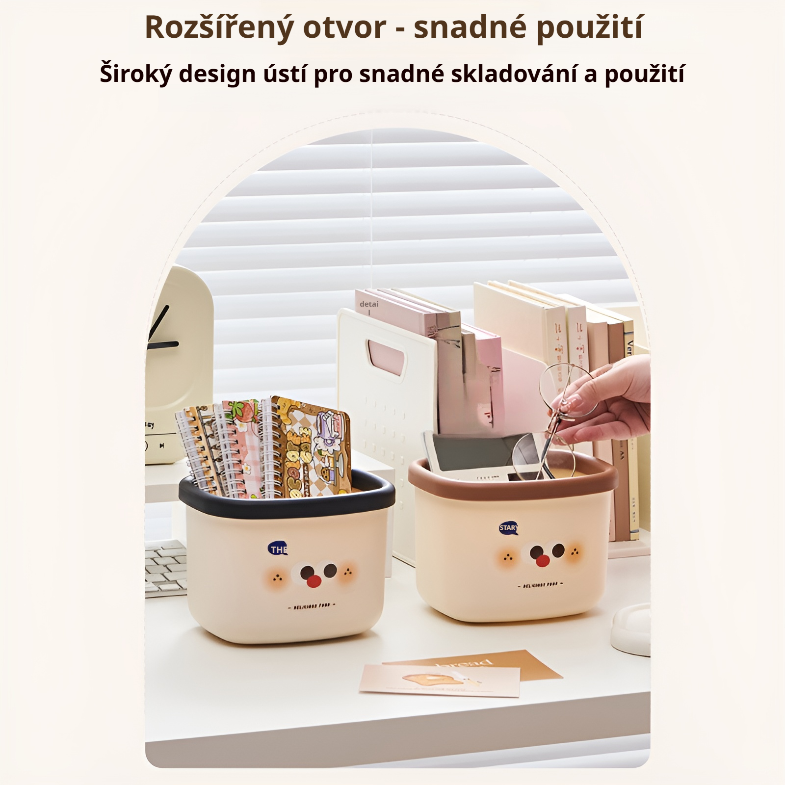 Roztomilý stolní koš na odpadky