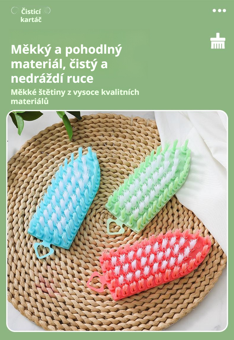 Ohebný kartáč na rohy pro čištění ovoce