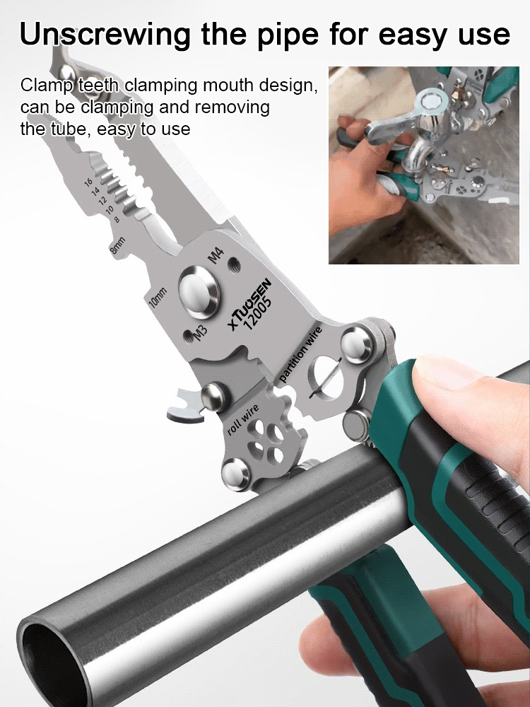 Foldable 18-in-1 multifunctional wire stripper