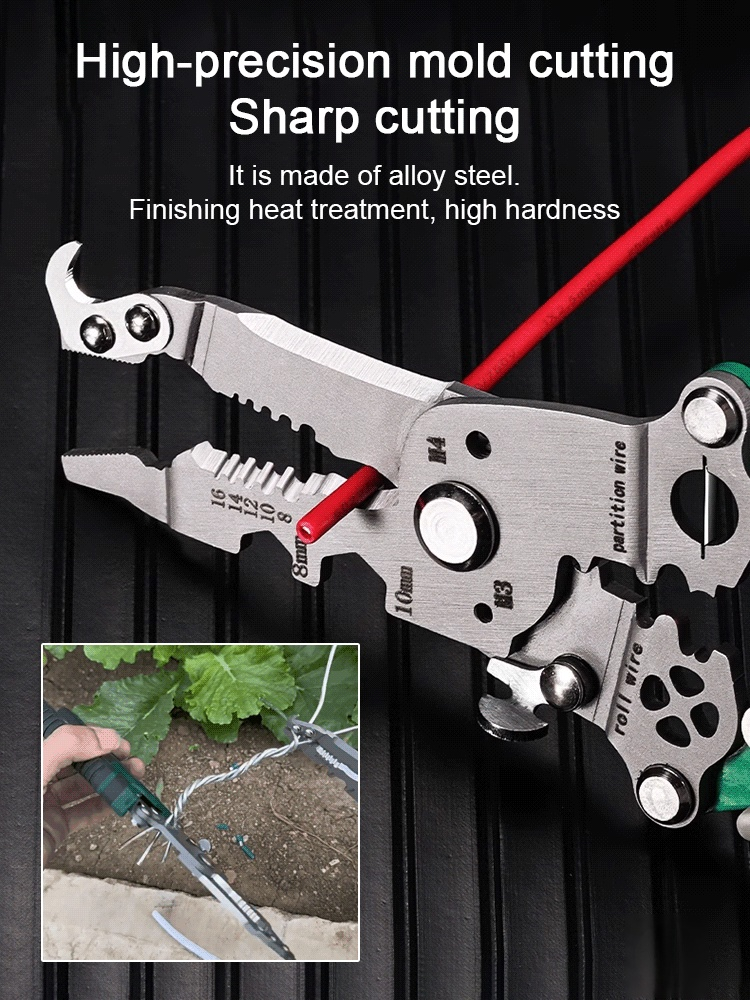 Foldable 18-in-1 multifunctional wire stripper