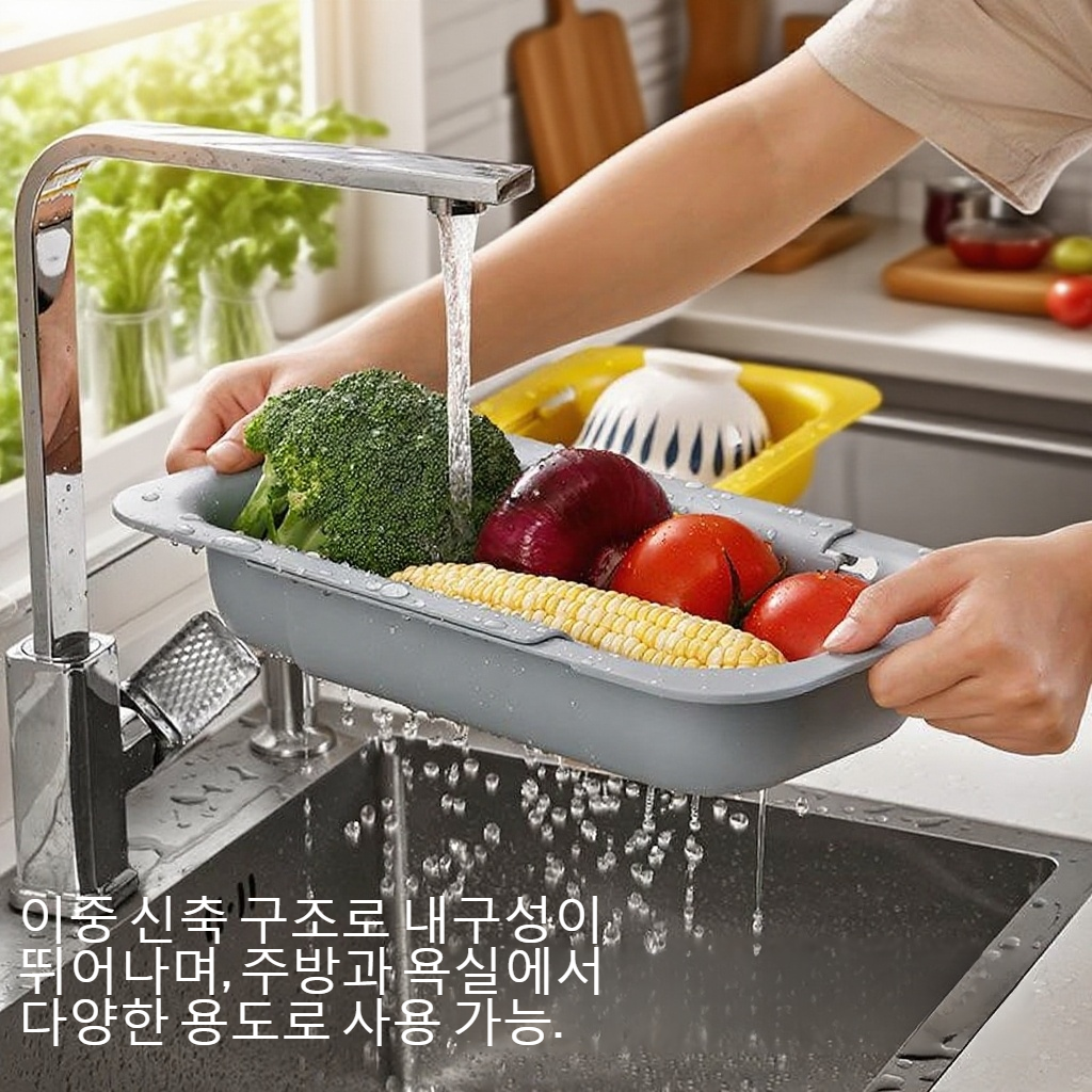 이중 신축 주방 세숫대야 물바구니