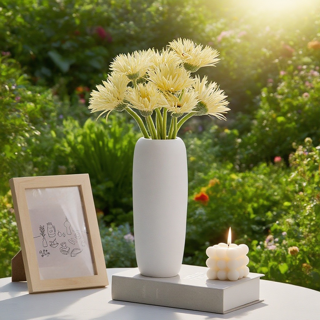 Severská bílá váza na sušené květiny