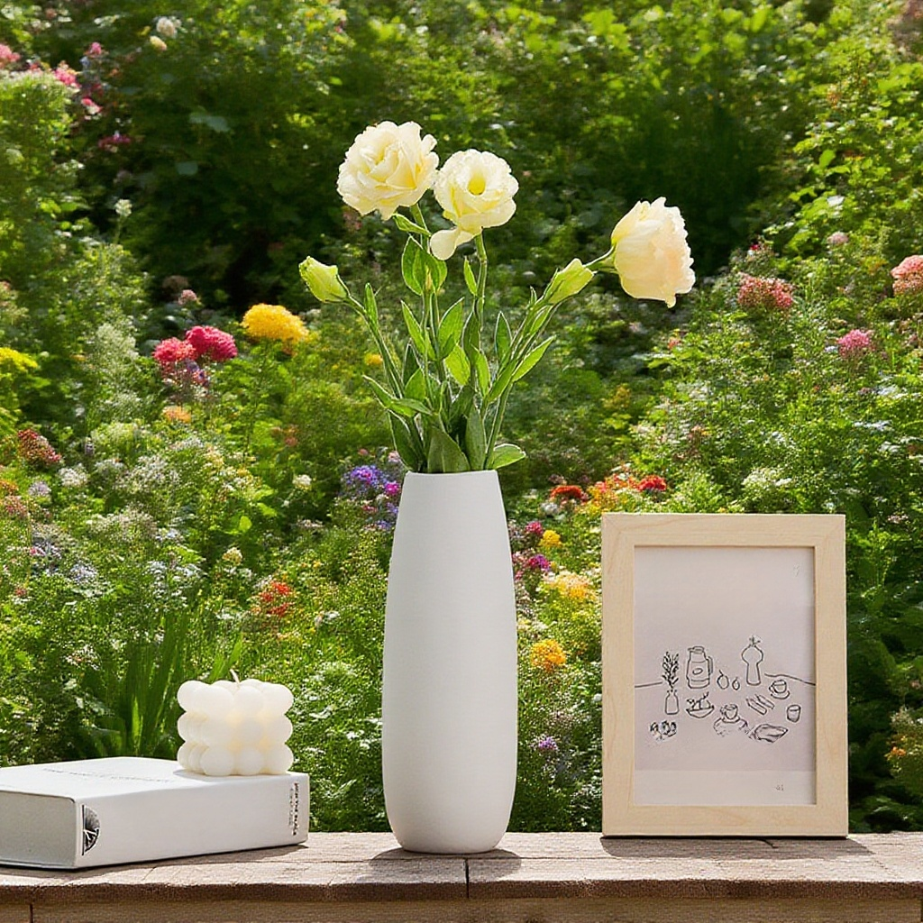 Severská bílá váza na sušené květiny