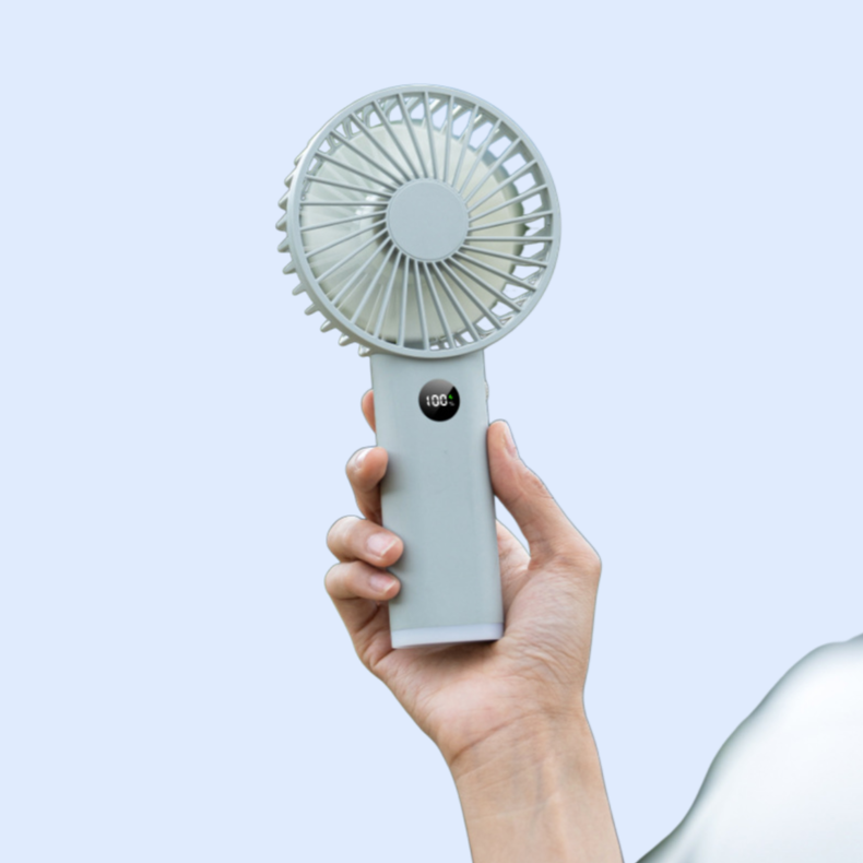 JP手持小風扇手提電風扇數顯戶外風扇