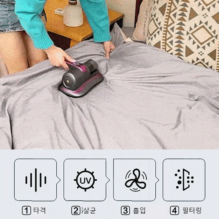 【깊숙한 진드기 제거】자외선 살균 무선 진드기 제거기