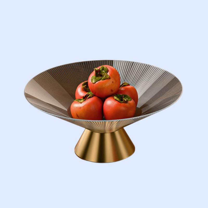 모던 스트라이프 배수 높은 과일 접시