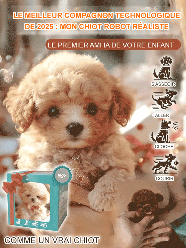 Mon chiot robot réaliste Mon chiot robot en peluche à poils courts