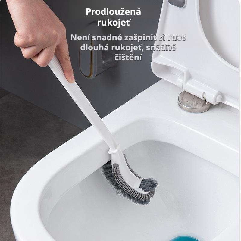 Bezvrtací domácí WC kartáč bez slepých míst