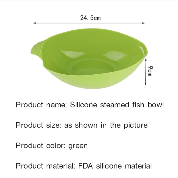 Silicone steaming cooking bowl microwavable and ovenable, silicone steaming fish bowl salad folding