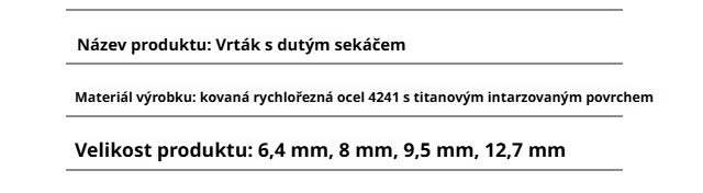 Balení čtvercového vrtáku na dřevo