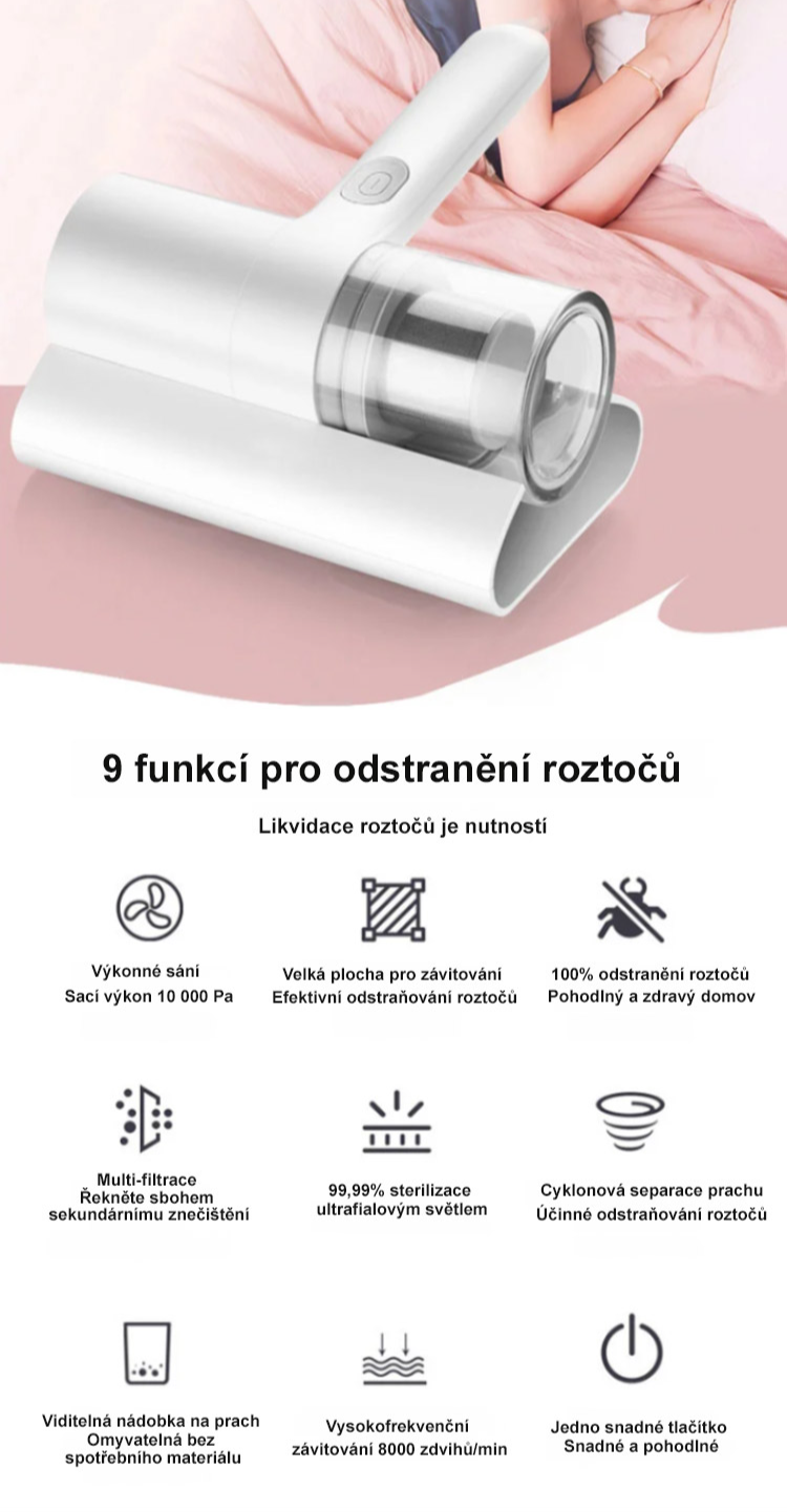 JL-Vysokofrekvenční odstraňovač roztočů – detailní pohled