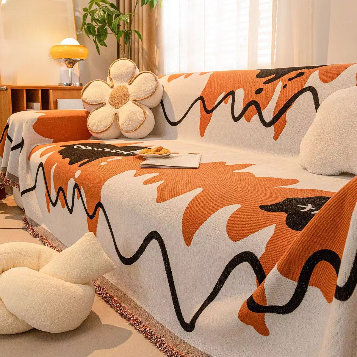 사계절용 럭셔리 풀커버 셔닐실 소파 커버