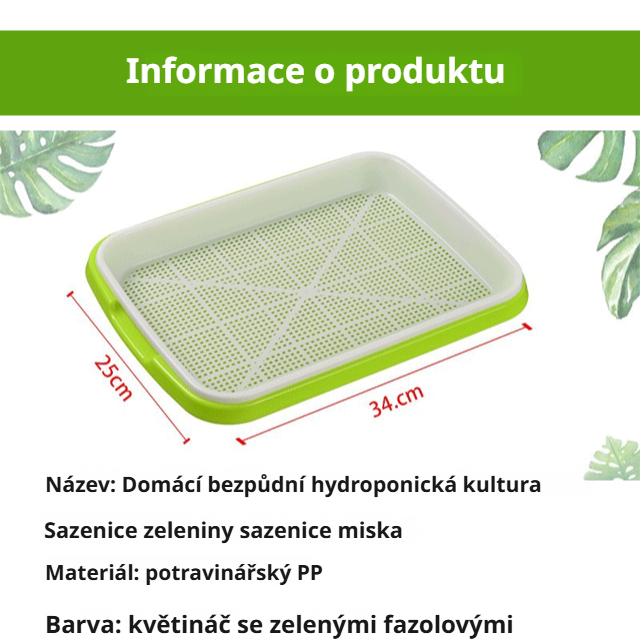 Domácí bezpůdní hydroponický sadbový tác na zeleninu