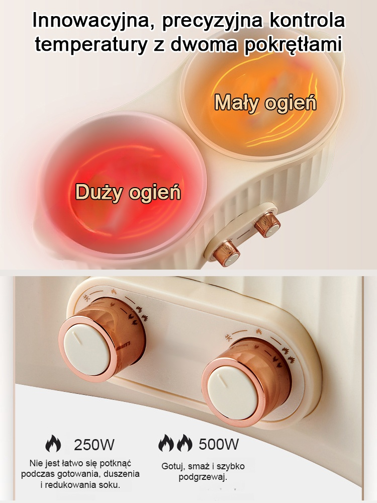 Wielofunkcyjne gotowanie na parze i gotowanie w jednej ceramicznej kuchence elektrycznej o wysokiej 