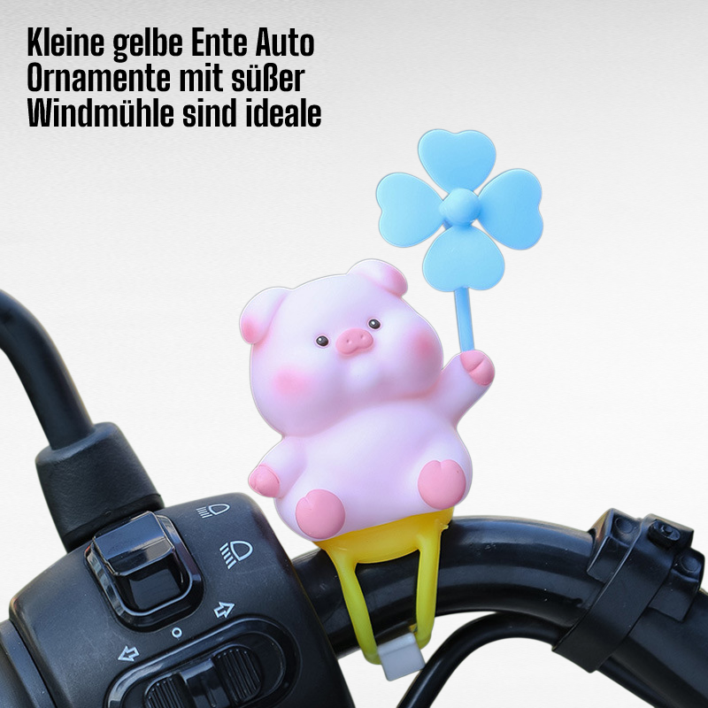 Kleine gelbe Ente Auto Ornamente Sommer Dekorationen süße Windmühle