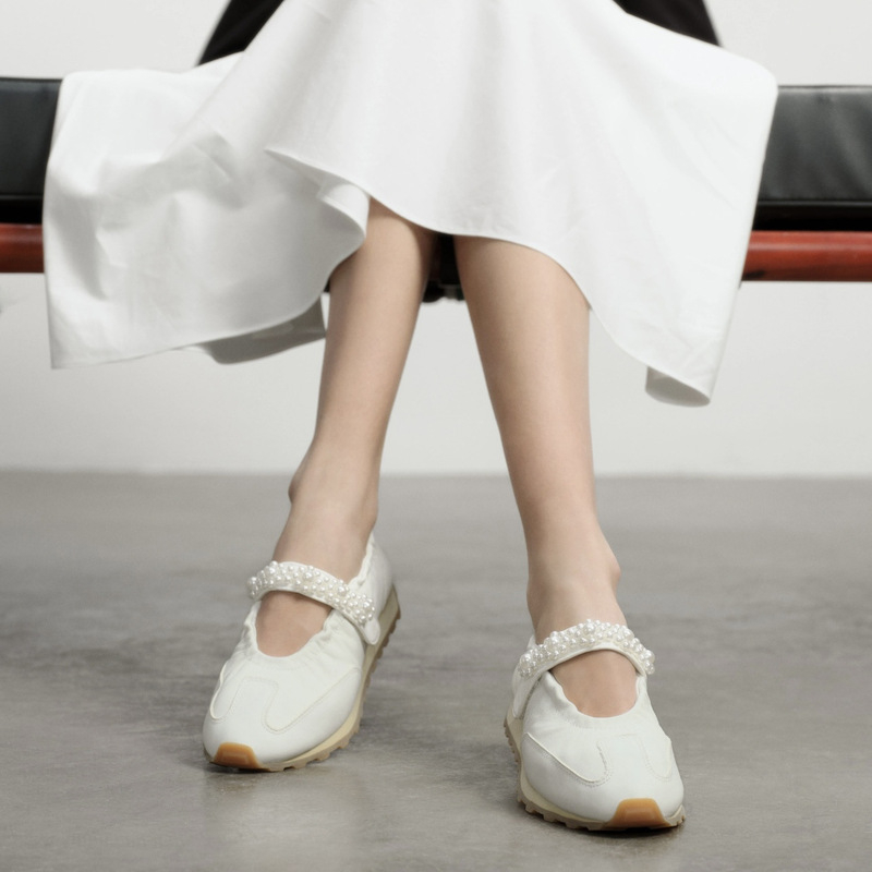 슈즈 여 봄여름 메리제인 펌프스 운동화 일자 스트랩 진주 통굽 발레 덕훈화