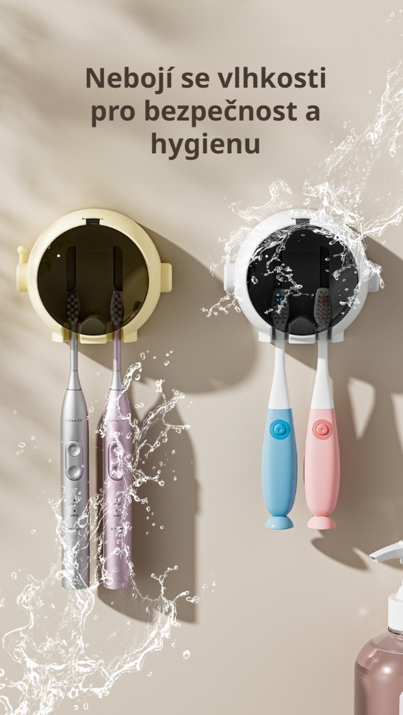 Stylový astronaut držák na zubní kartáčky na stěně koupelny