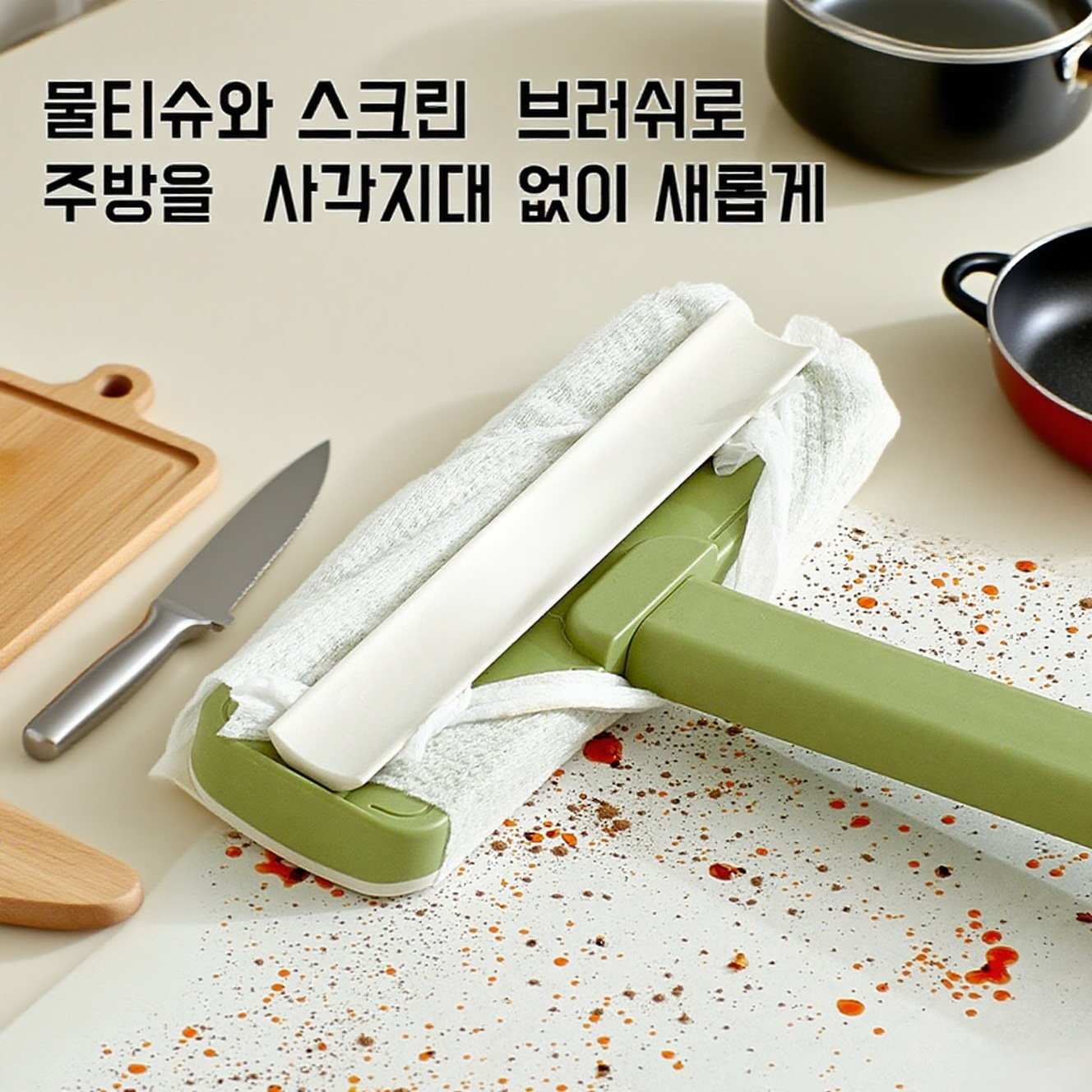 편리한 손잡이 디자인의 유리창 청소기 제품 사진