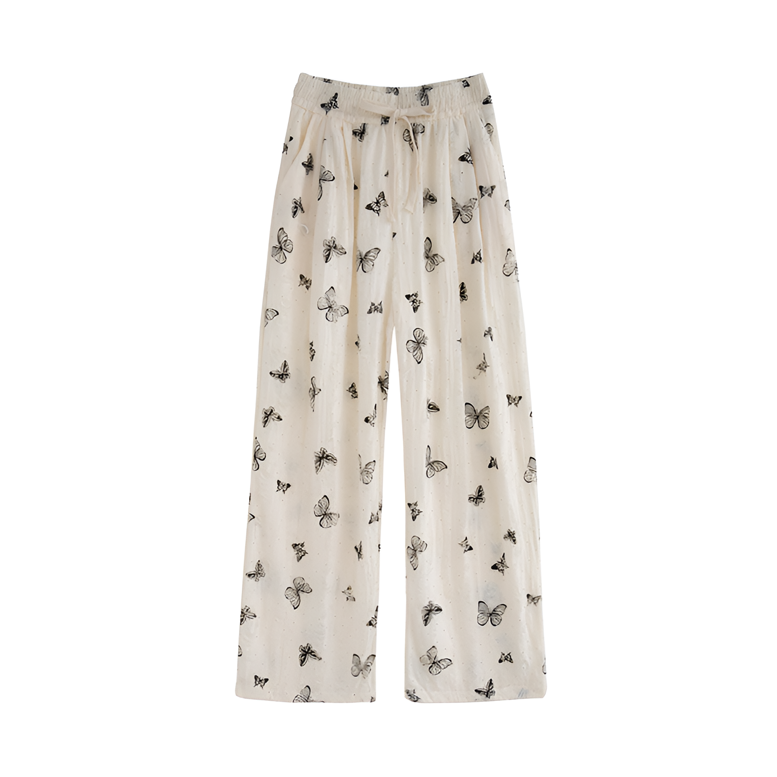 ホワイトバタフライホールヤマモトパンツレディース春秋ハイウエストワイドレッグパンツドレープパンツカジュアルダイヤモンドパンツ小さいサイズホールパンツ夏ワイドレッグパンツ