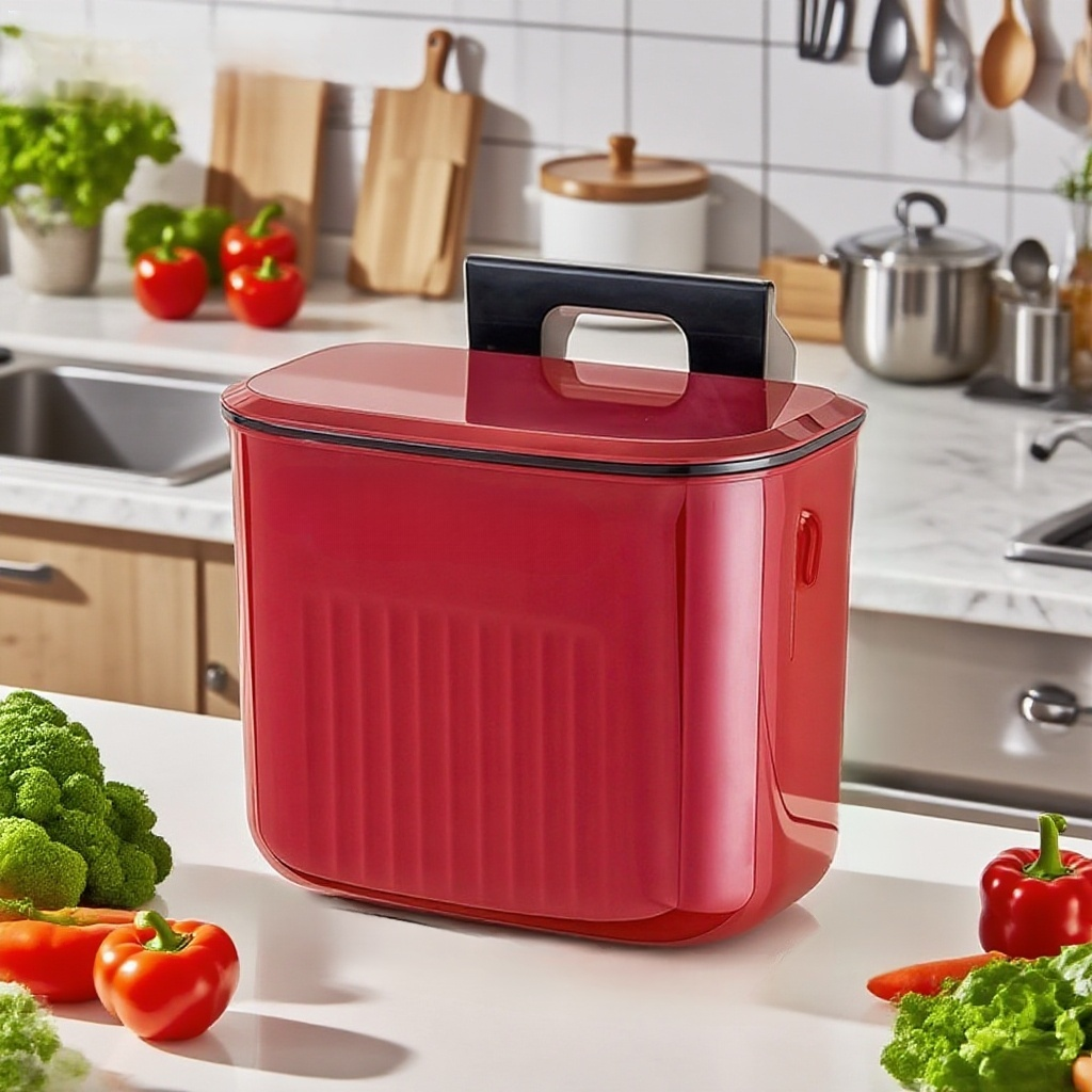 주방 벽면 쓰레기통